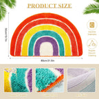 Rainbow Bath Mat Colorful Flocking Rainbow Bathroom Rugs Microfiber Absorbent Non Slip Rainbow Rug Bath Room Front Door Machine