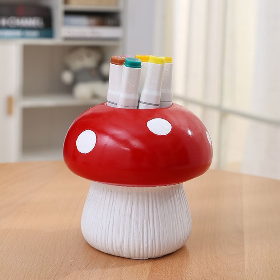 Mushroom Vase Home Decor, Exquisite Red Ceramic Vase, Cute Mushroom Decoration, Girl's Room Decor, Idea Flower Vases for Bouquet