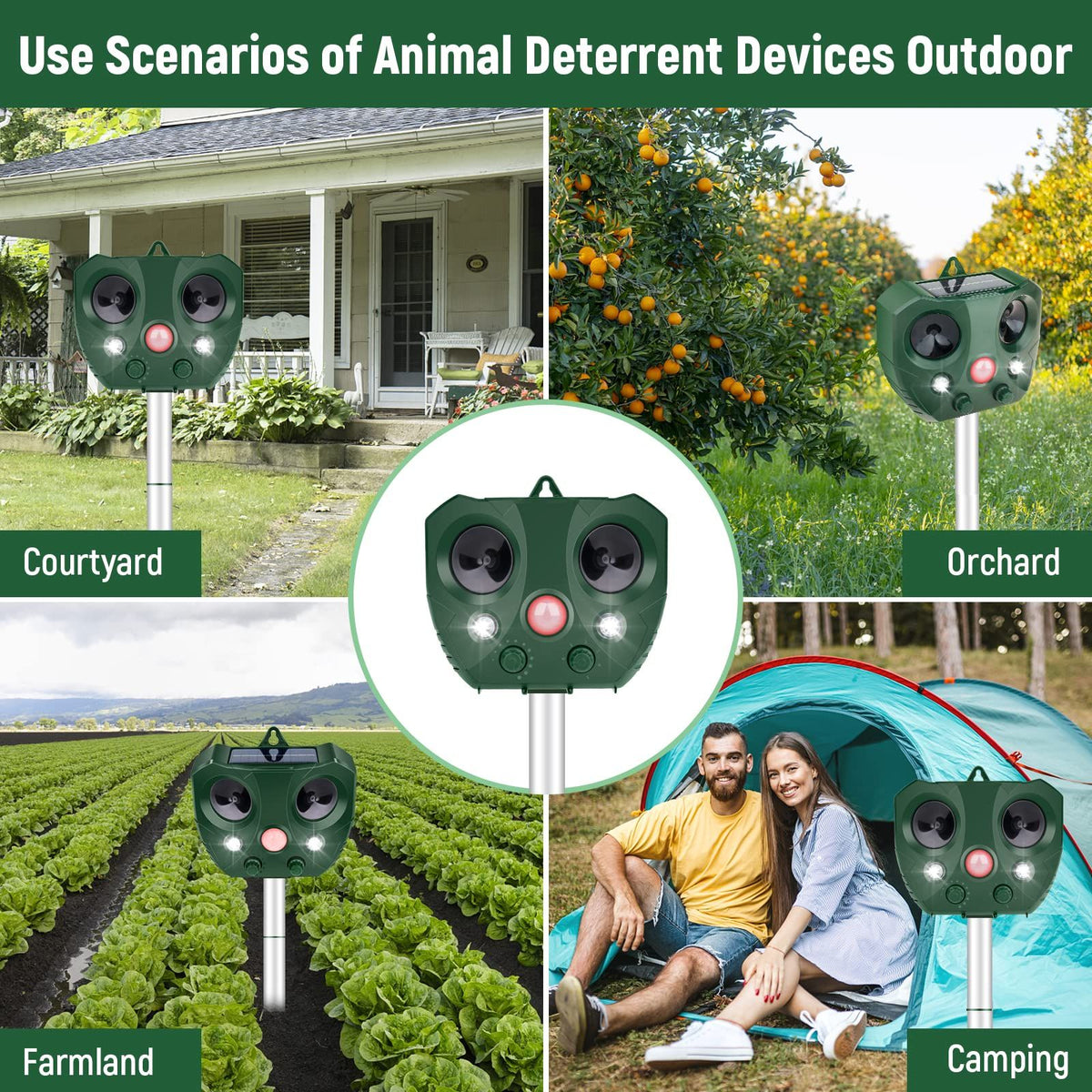 Ultrasonic Pest Repeller Solar Powered Outdoor,Cat Repeller Outdoor,Solar Animal Repeller Ultrasonic with Motion Sensor