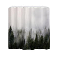 Shower curtain popular, dense fog forest, distant mountains,  digital printing, multi specification decorative curtain