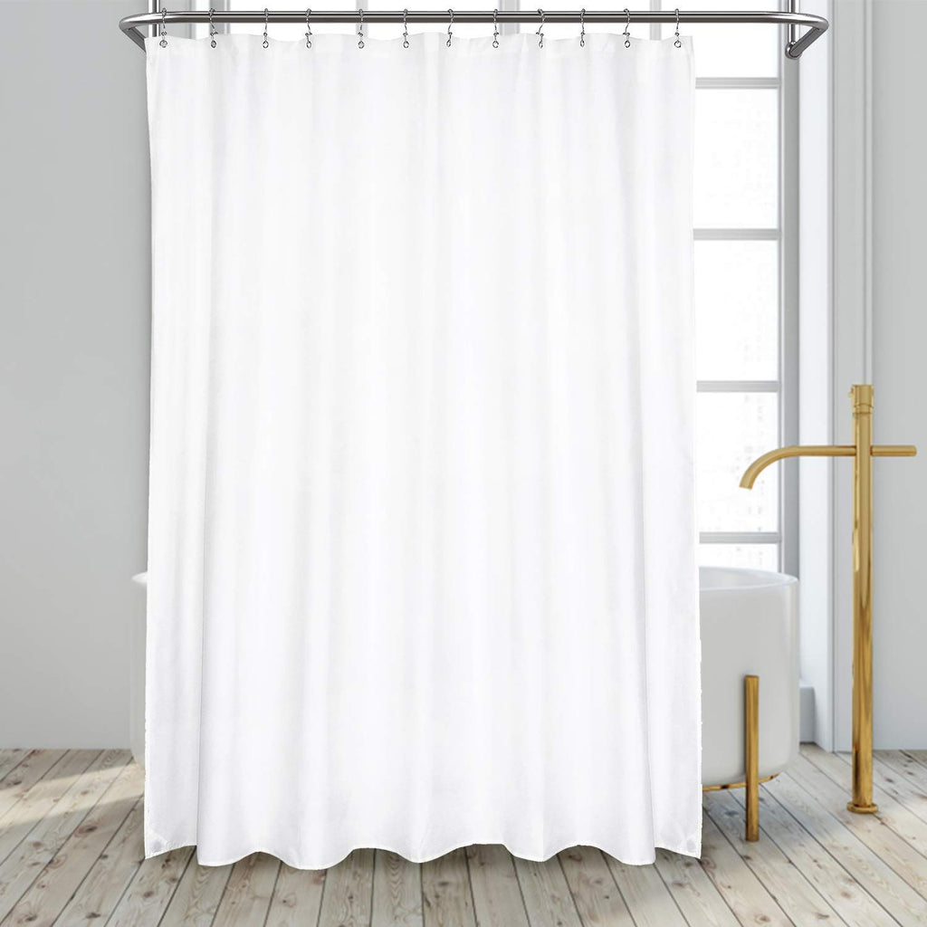 Nordic Style White Bathroom Curtains Waterproof Shower Curtain Thick Solid Color Bathtub Free Bath Screens with Hook