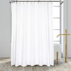 Nordic Style White Bathroom Curtains Waterproof Shower Curtain Thick Solid Color Bathtub Free Bath Screens with Hook