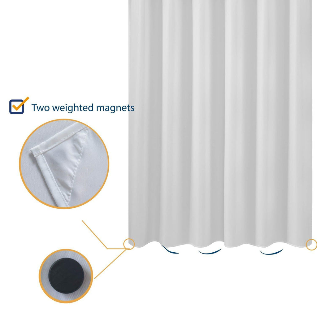 Nordic Style White Bathroom Curtains Waterproof Shower Curtain Thick Solid Color Bathtub Free Bath Screens with Hook