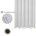 Nordic Style White Bathroom Curtains Waterproof Shower Curtain Thick Solid Color Bathtub Free Bath Screens with Hook