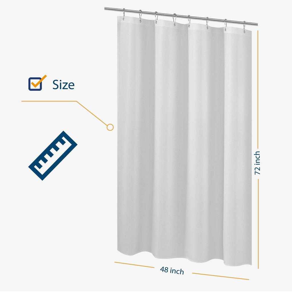 Nordic Style White Bathroom Curtains Waterproof Shower Curtain Thick Solid Color Bathtub Free Bath Screens with Hook