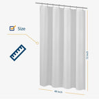 Nordic Style White Bathroom Curtains Waterproof Shower Curtain Thick Solid Color Bathtub Free Bath Screens with Hook