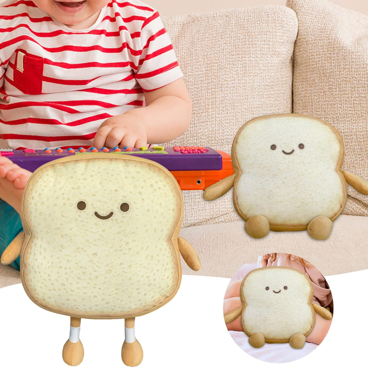 Toast bread pillow, bread shaped pillow, fun food, bread pillow, facial expressions, plush toast, sofa pillow