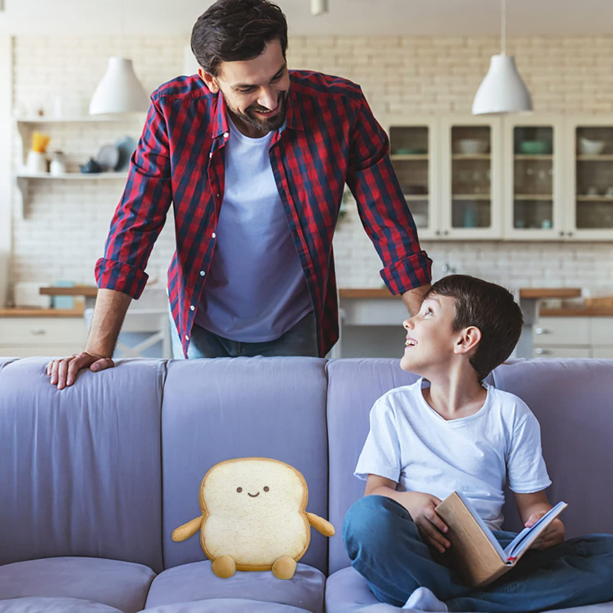 Toast bread pillow, bread shaped pillow, fun food, bread pillow, facial expressions, plush toast, sofa pillow