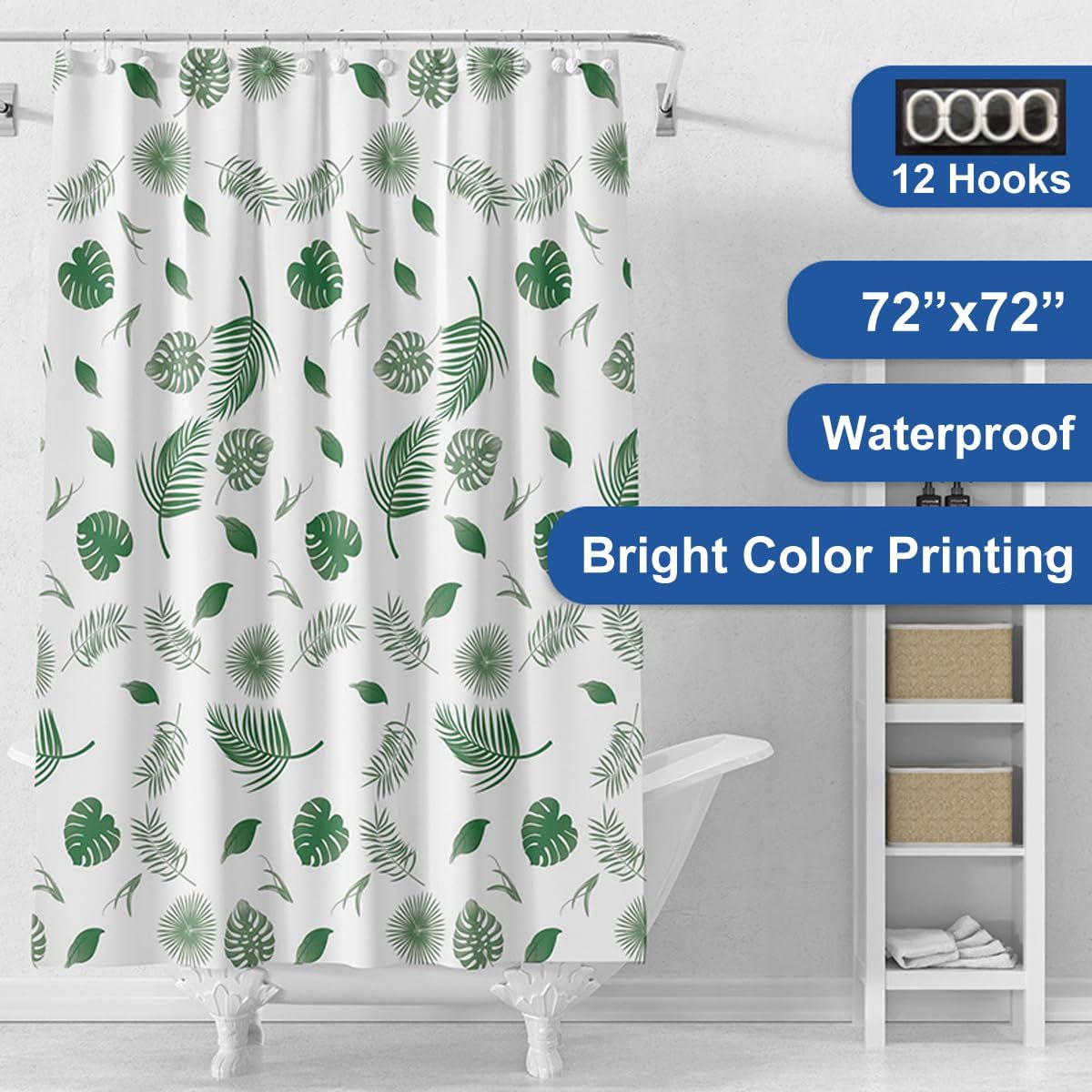 Plastic Shower Curtain Liner for Shower Stall & Bathtubs, Bathroom Curtains Shower Curtain and Liner Set