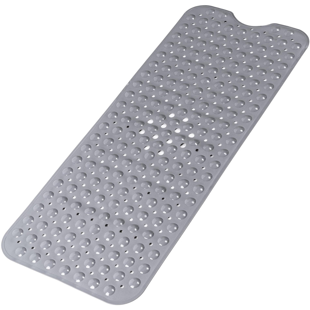 Machine Washable Shower Mats with Suction Cups and Drain Holes, Bath Tub Mats for Bathroom Non Slip, Grey