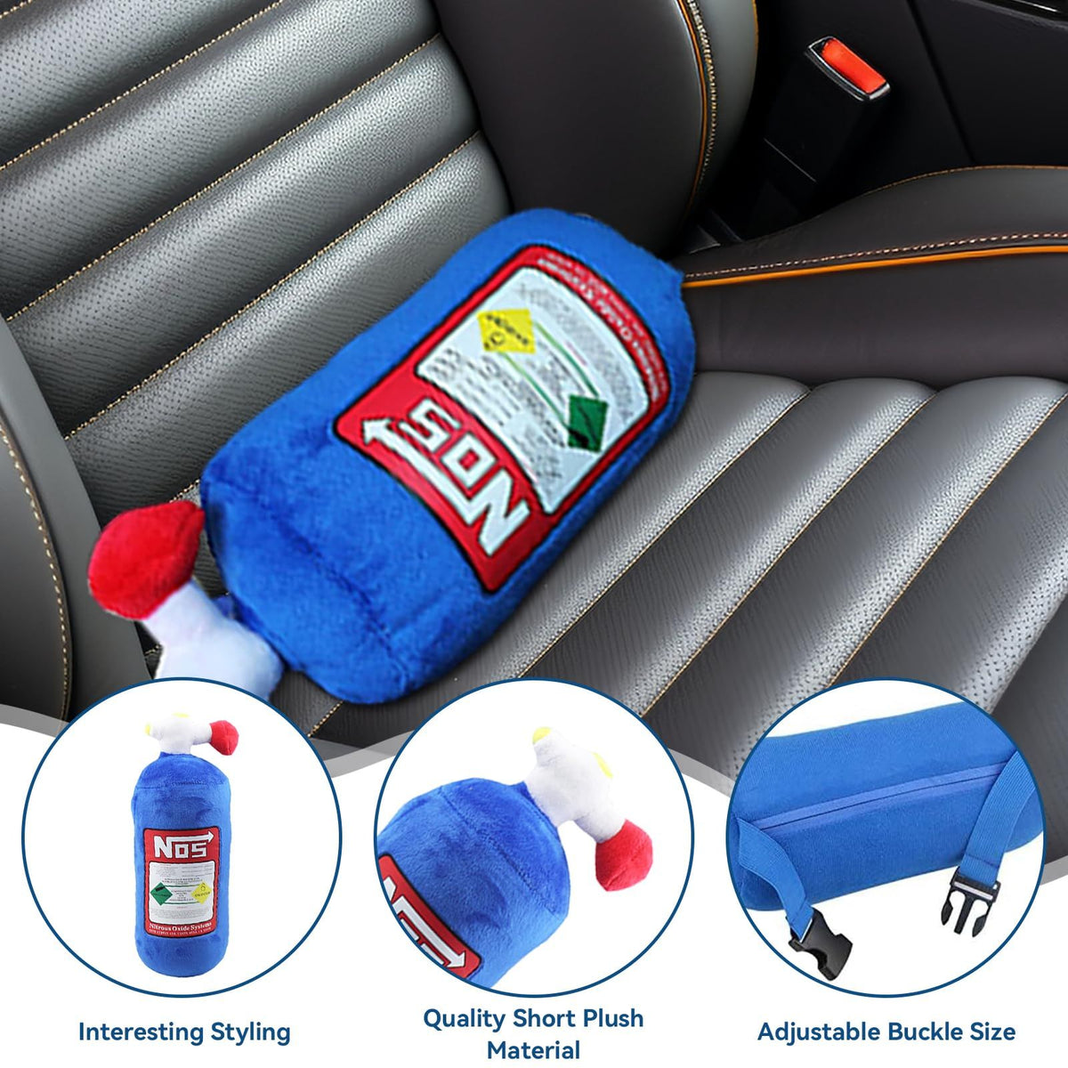Car Neck Pillow, Bottle Design Plush Car Headrest Pillow Neck Support Pillow for Car Seat, Office Chair, Travel