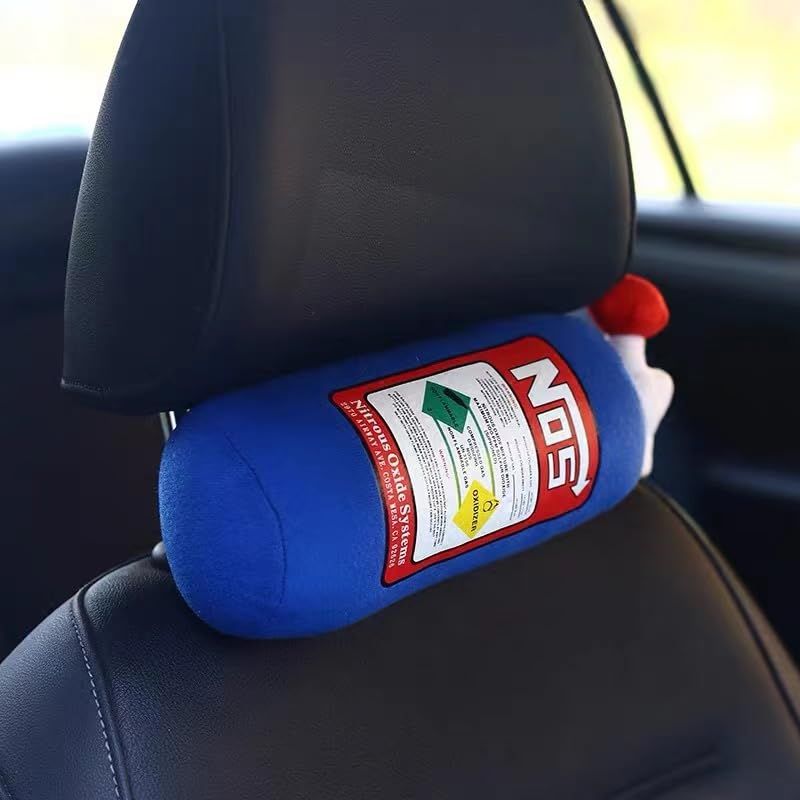 Car Neck Pillow, Bottle Design Plush Car Headrest Pillow Neck Support Pillow for Car Seat, Office Chair, Travel