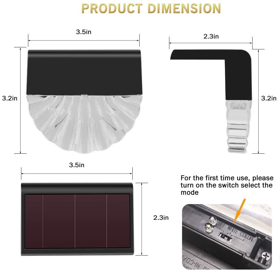 Solar Deck Lights [6 Packs] Waterproof Solar Fence Lights Dusk to Dawn Step Lights Outdoor Decor / 7 Color Changing Modes