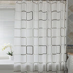 Shower Curtains for Bathroom,Black White Lattice Plastic Shower Curtains for Bathroom Decor, Waterproof Clear Shower