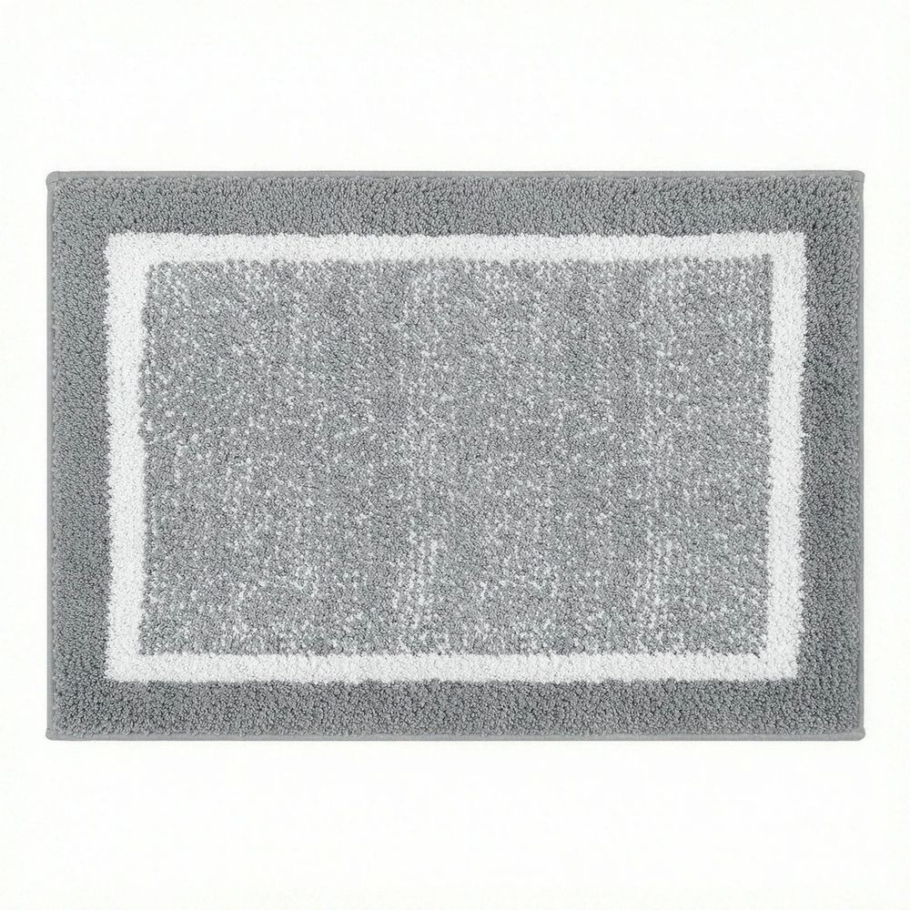 Color&Geometry Bath Mats for Bathroom Non Slip, 16"x24" Small Gray Bathroom Rugs, Absorbent, Soft, Washable, Microfiber Bath Mat