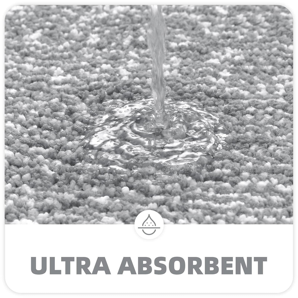 Color&Geometry Bath Mats for Bathroom Non Slip, 16"x24" Small Gray Bathroom Rugs, Absorbent, Soft, Washable, Microfiber Bath Mat