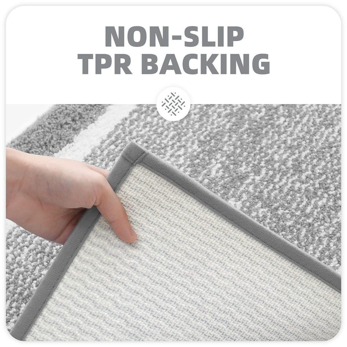 Color&Geometry Bath Mats for Bathroom Non Slip, 16"x24" Small Gray Bathroom Rugs, Absorbent, Soft, Washable, Microfiber Bath Mat