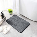 Memory Foam Bath Mat Cobblestone Bathroom Rugs Super Water Absorbent Machine Washable Bath Rugs(Dark Gray)
