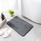 Memory Foam Bath Mat Cobblestone Bathroom Rugs Super Water Absorbent Machine Washable Bath Rugs(Dark Gray)