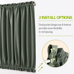 Blackout French Door Curtain Panel - Blackout Door Curtain Solid Drapery with Tiebacks - 1 Panel 25 x L40