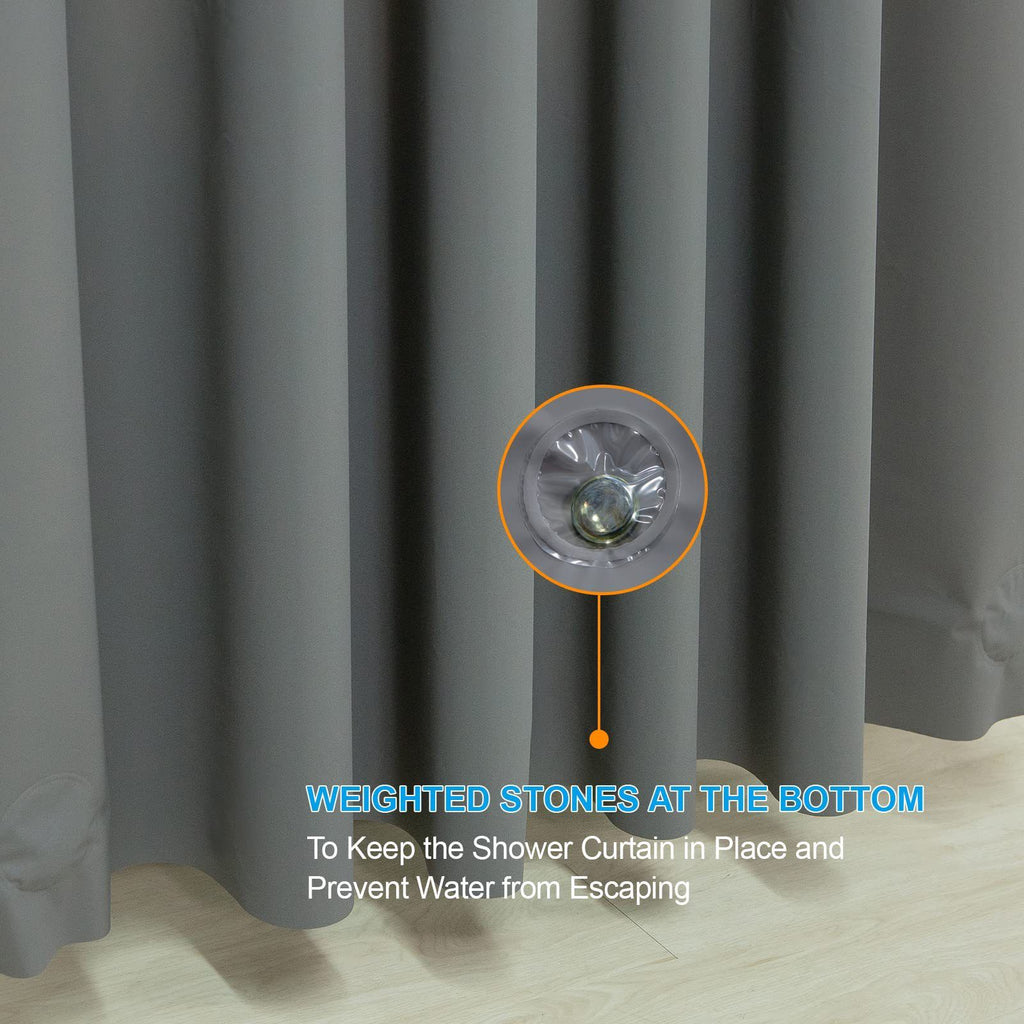 Shower Curtain 180x180cm,Heavy Duty Plastic Waterproof Bath Curtains Bathroom,Dhower Stall,Bath Tub, Gray,71 * 71 INCH