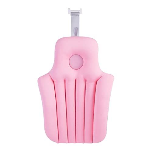 Bath Pillows, Quick Dry Ergonomic Headrest Cushion,Bathtub Pillow for Head Neck Shoulder and Back Support (pink-28x13.4 in)