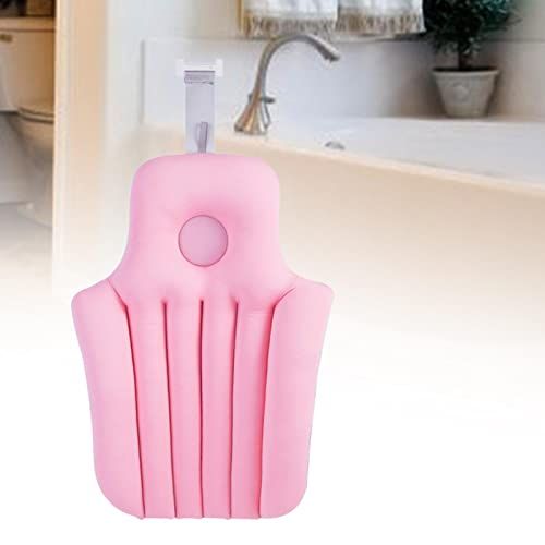Bath Pillows, Quick Dry Ergonomic Headrest Cushion,Bathtub Pillow for Head Neck Shoulder and Back Support (pink-28x13.4 in)