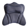 Bath Pillow for Tub Neck Back Support: 4D Air Mesh and Non-Slip Suction Cups Soft Bathtub Pillows , Grey