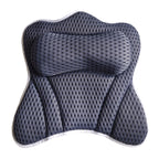Bath Pillow for Tub Neck Back Support: 4D Air Mesh and Non-Slip Suction Cups Soft Bathtub Pillows , Grey