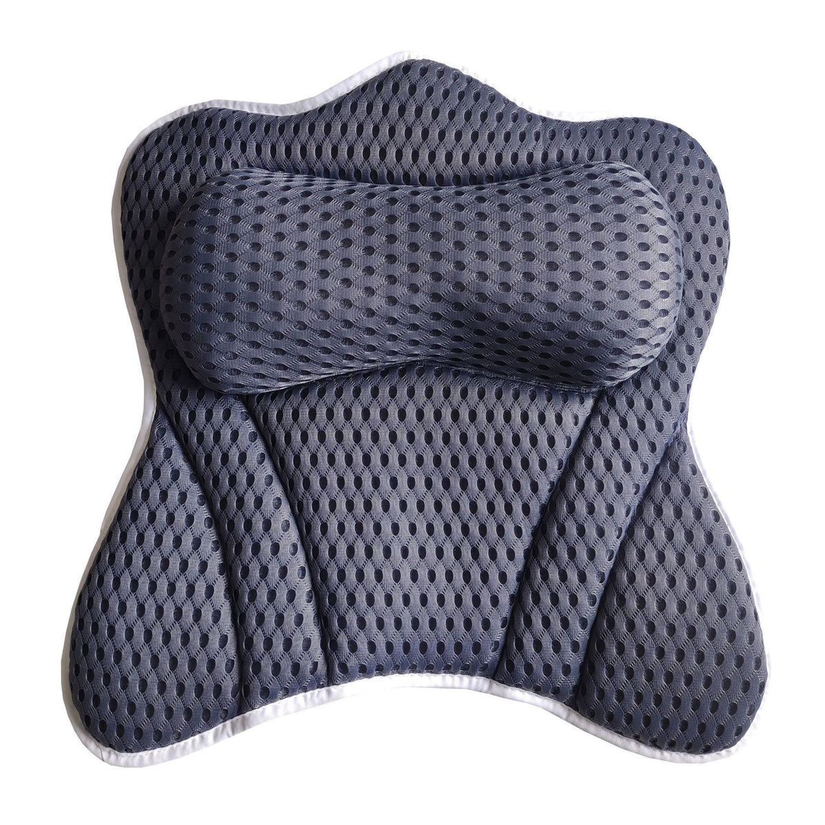 Bath Pillow for Tub Neck Back Support: 4D Air Mesh and Non-Slip Suction Cups Soft Bathtub Pillows , Grey
