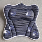 Bath Pillow for Tub Neck Back Support: 4D Air Mesh and Non-Slip Suction Cups Soft Bathtub Pillows , Grey