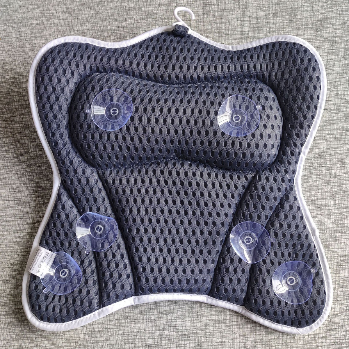 Bath Pillow for Tub Neck Back Support: 4D Air Mesh and Non-Slip Suction Cups Soft Bathtub Pillows , Grey