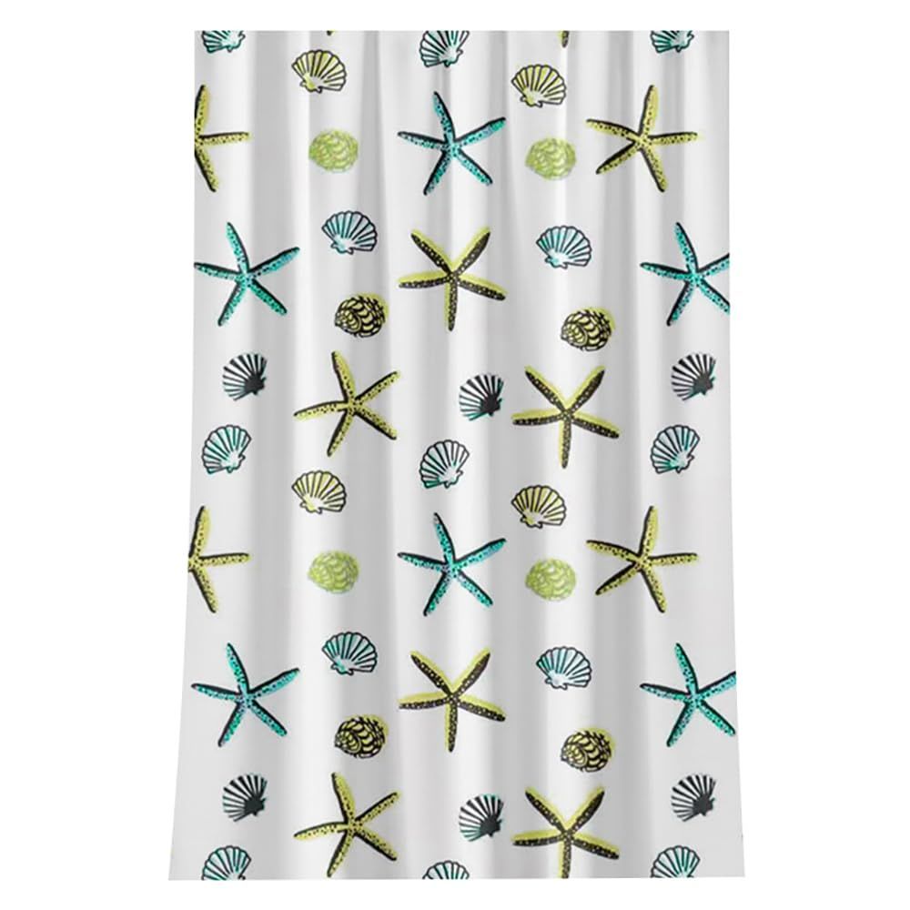 Waterproof Thickening Shower Curtain White Floral Vine Shower Curtain Bathroom Curtain partition Curtain (Starfish)
