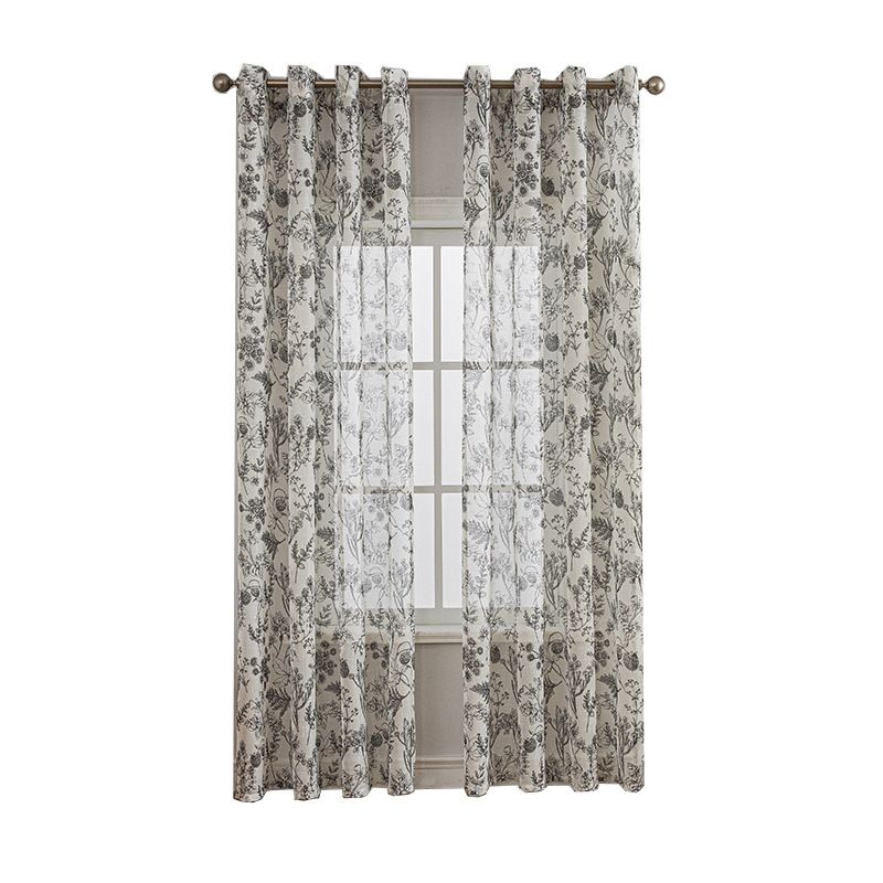 36 inch draped kitchen curtains, semi transparent short coffee shop curtains
，Curtains Botanic Print Small Window Curtains