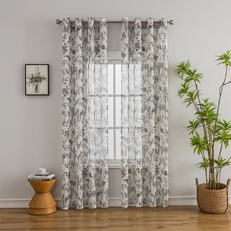36 inch draped kitchen curtains, semi transparent short coffee shop curtains
，Curtains Botanic Print Small Window Curtains