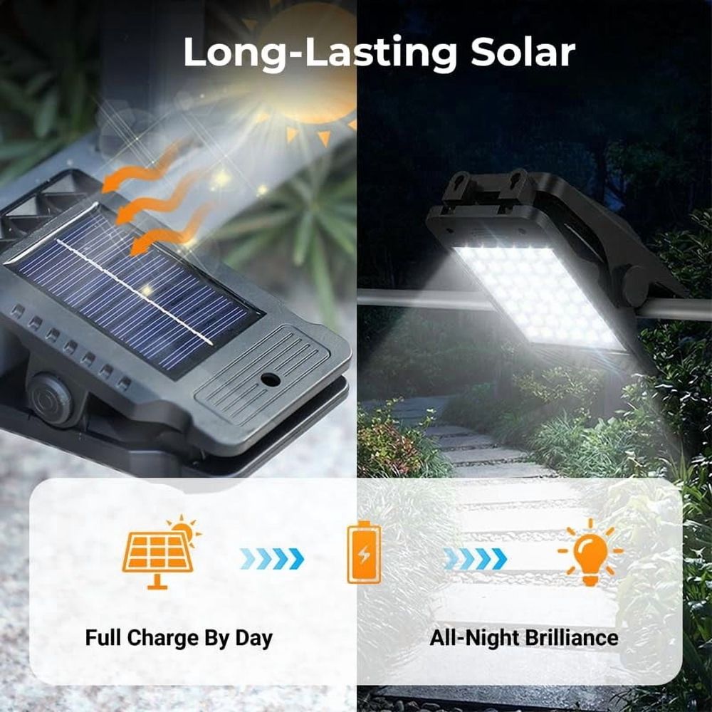 New USB & Solar Powered Motion Sensor Clip Lights, Clip On Solar Motion Lights Outdoor, Waterproof Portable for Fence Patio Garage Camping Yard