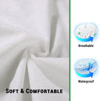 Bamo Cotton Waterproof Pillow Protector, Breathable Pillow Cover, Cooling Pillow Case Protector with Zipper, Super Soft Pillow Case Cover with Zipper (2 s, Queen 20"x30", White)