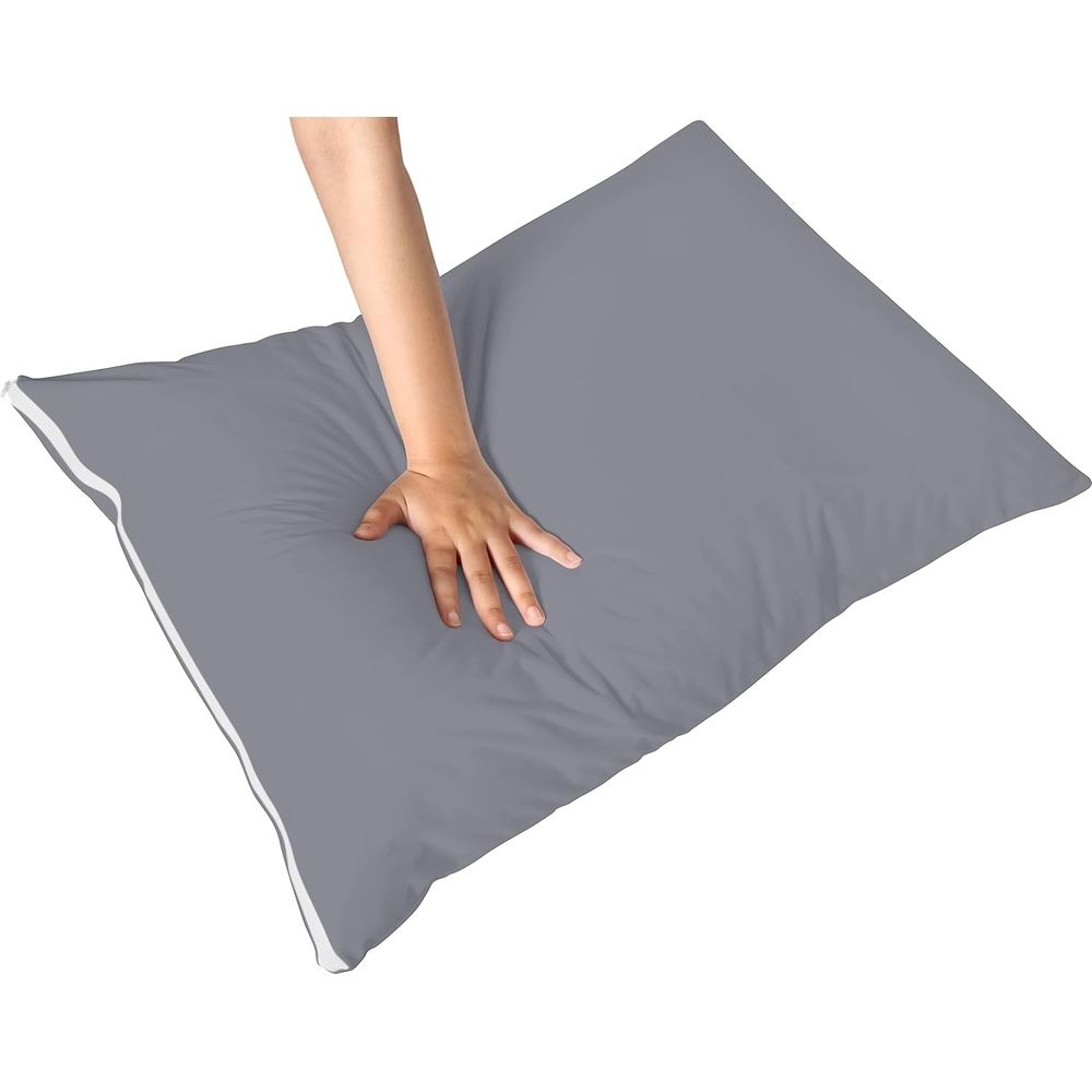 Waterproof Pillow Protector Zippered (4 ) Queen Grey – Bed Bug Proof Pillow Encasement 20 x 28 Inches