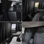 Car Privacy Curtains Universal Divider Curtain Between Rear Seat Auto Blackout Sun Shades Side Window Covers Accessories for Travel Camping Nap Sleeping