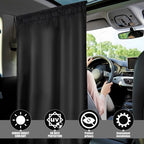 Car Privacy Curtains Universal Divider Curtain Between Rear Seat Auto Blackout Sun Shades Side Window Covers Accessories for Travel Camping Nap Sleeping