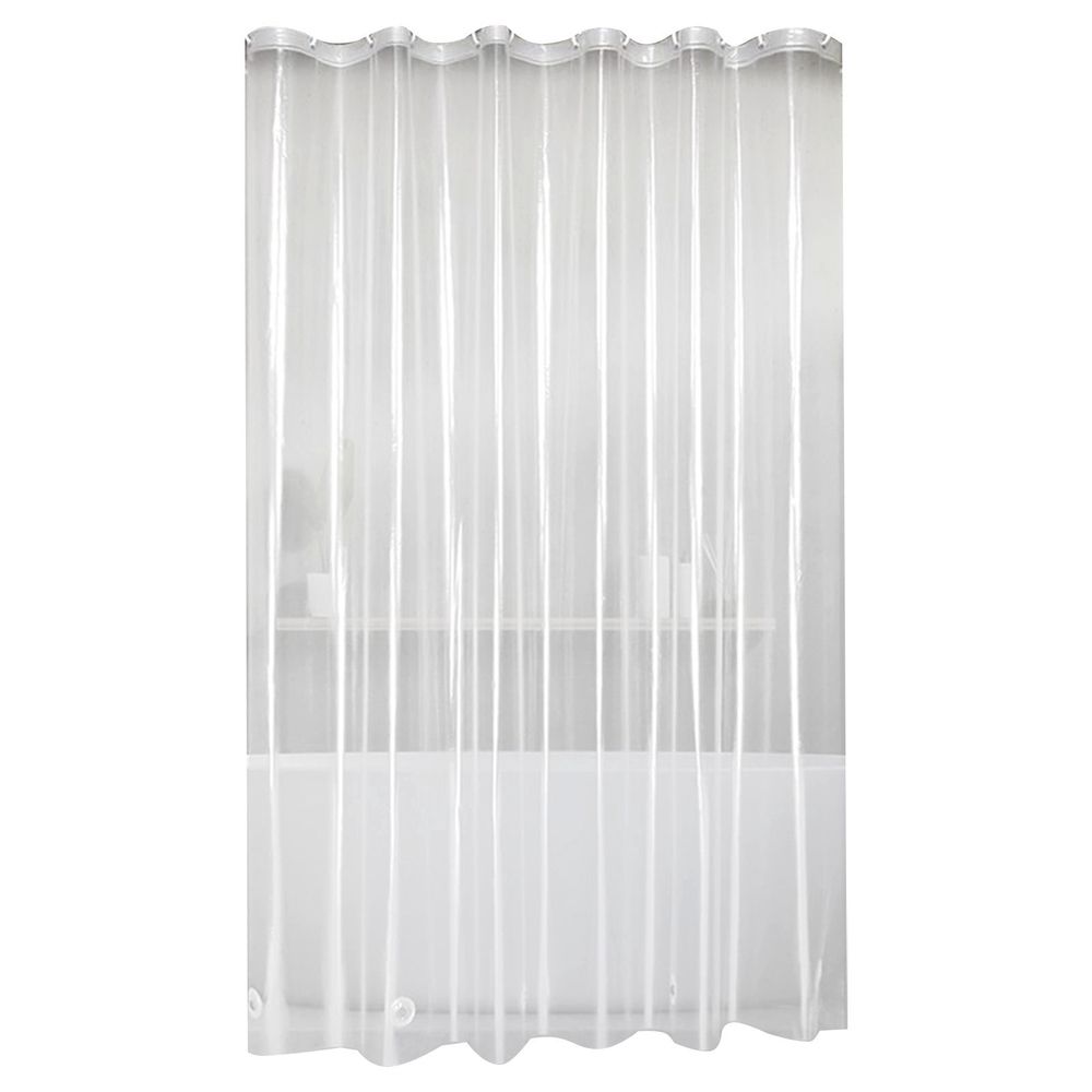 Clear Plastic Shower Curtain Liner Waterproof with Magnets | Extra Large Heavy Duty Bathroom Shower Curtain Includes 12 Hooks