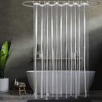 Clear Plastic Shower Curtain Liner Waterproof with Magnets | Extra Large Heavy Duty Bathroom Shower Curtain Includes 12 Hooks