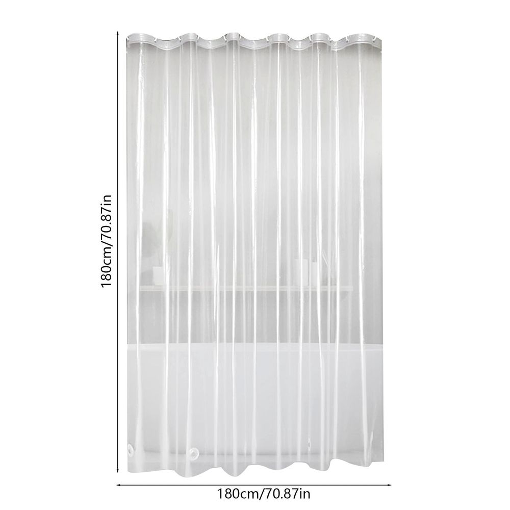 Clear Plastic Shower Curtain Liner Waterproof with Magnets | Extra Large Heavy Duty Bathroom Shower Curtain Includes 12 Hooks