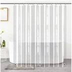 Clear Plastic Shower Curtain Liner Waterproof with Magnets | Extra Large Heavy Duty Bathroom Shower Curtain Includes 12 Hooks