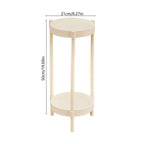 Small Side Table | End Table or Coffee Table with 2-Tier Storage | Modern Compact Round Table for Living Room or Bedroom | White Plastic with Steel Frame | Snack Table, Nightstand, or Corner Table