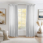 Satin Curtains for Living Room & Bedroom | Extra Large Window Panels 100x250cm | Polyester Sheer Drapes in White, Coffee, Sky Blue, Pink, Green | Decorative Window Screens for Home Decor