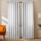 Satin Curtains for Living Room & Bedroom | Extra Large Window Panels 100x250cm | Polyester Sheer Drapes in White, Coffee, Sky Blue, Pink, Green | Decorative Window Screens for Home Decor