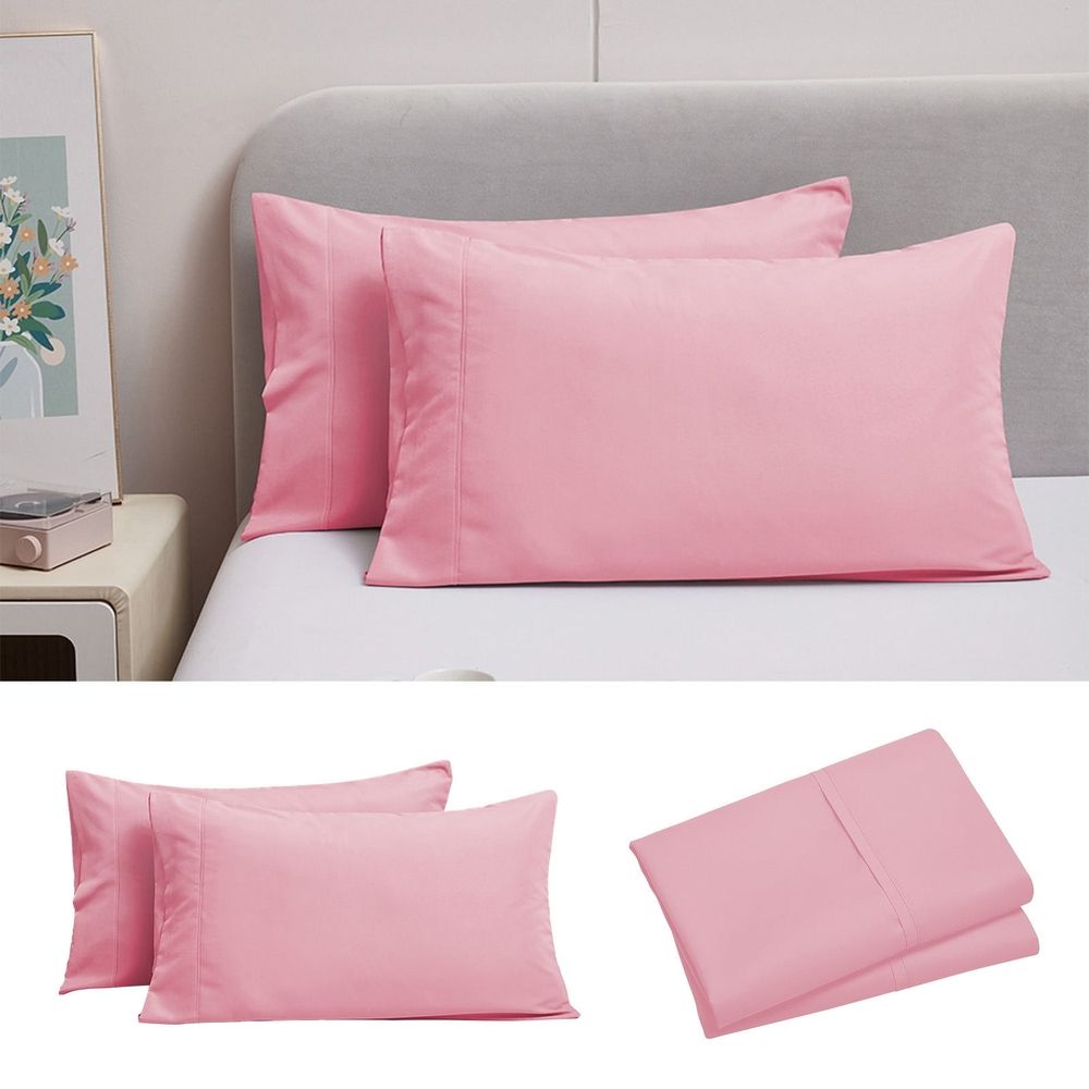 Pillow Cases 20x36 Set of 2 - Envelope Closure Pillow Covers - Soft Brushed Microfiber Polyester Fabric - Shrinkage & Fade Resistant Pillowcases for Sleeping - Standard Queen Size Pillow Protectors