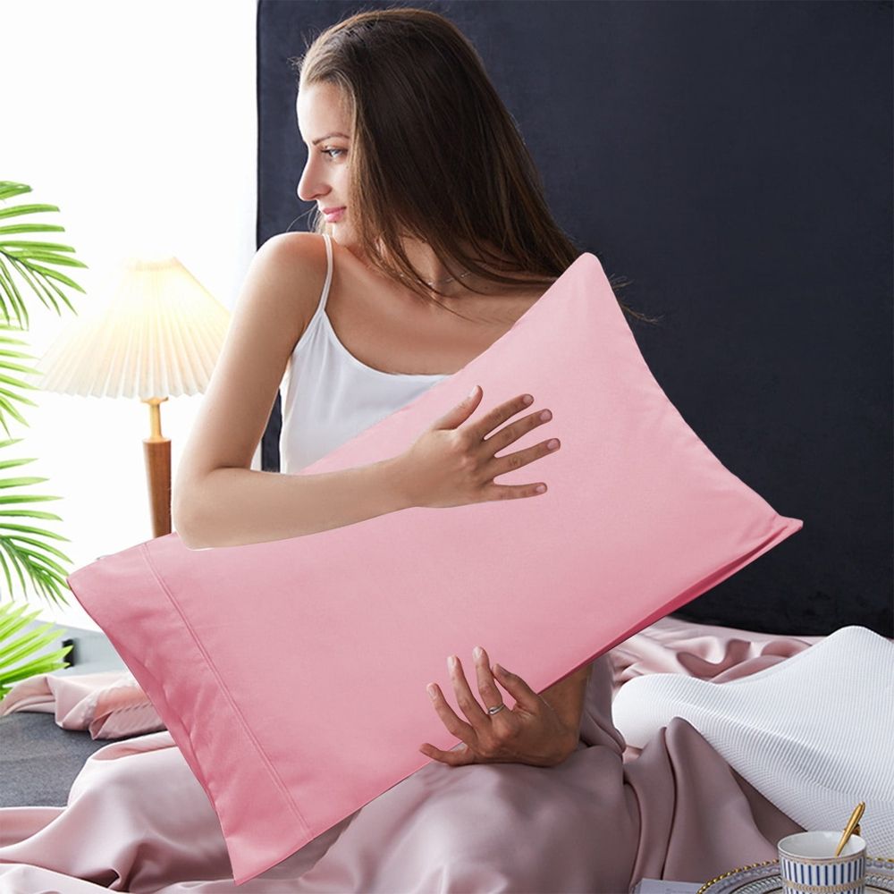 Pillow Cases 20x36 Set of 2 - Envelope Closure Pillow Covers - Soft Brushed Microfiber Polyester Fabric - Shrinkage & Fade Resistant Pillowcases for Sleeping - Standard Queen Size Pillow Protectors