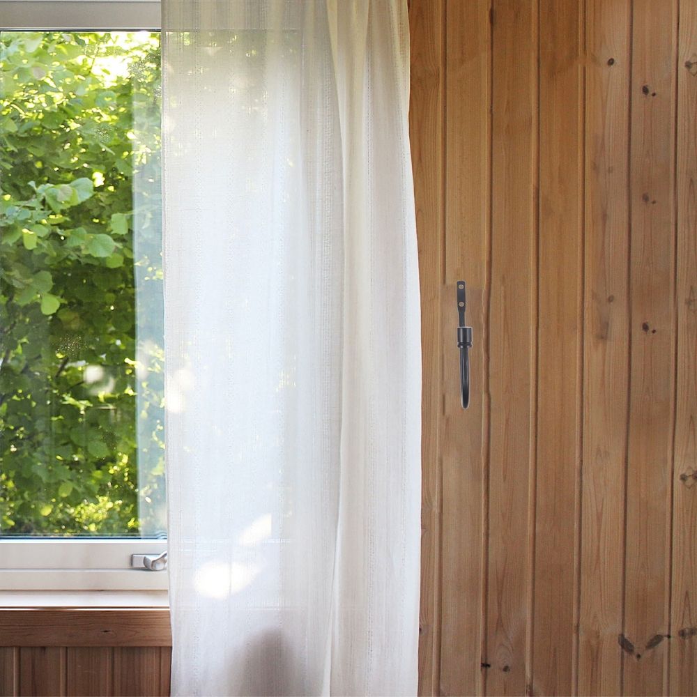 2-Pack Metal Wall Curtain Holders, Easy to Install Drapery Hooks for Window Curtains and Drapes